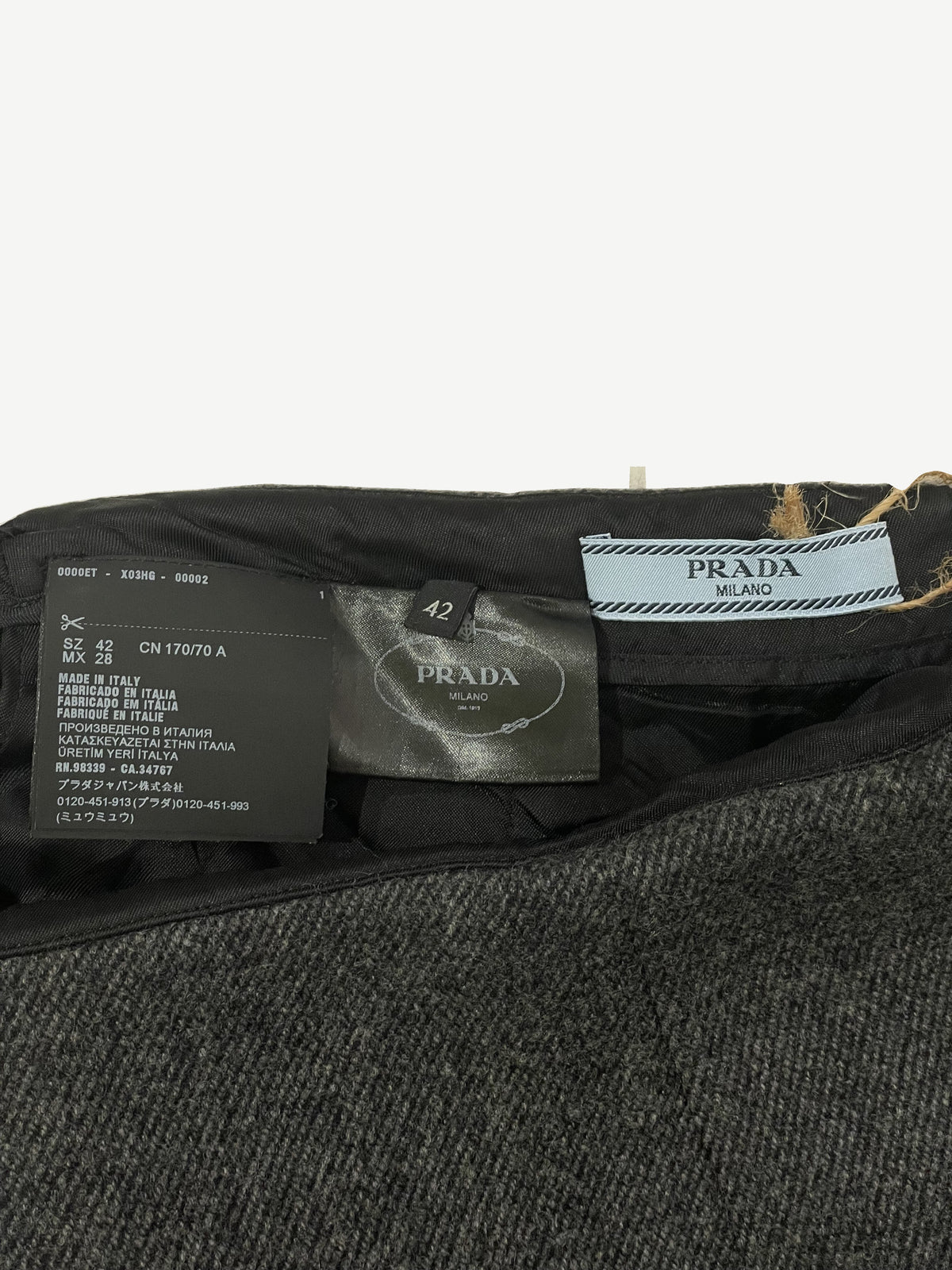 Long virgin wool side slits skirt