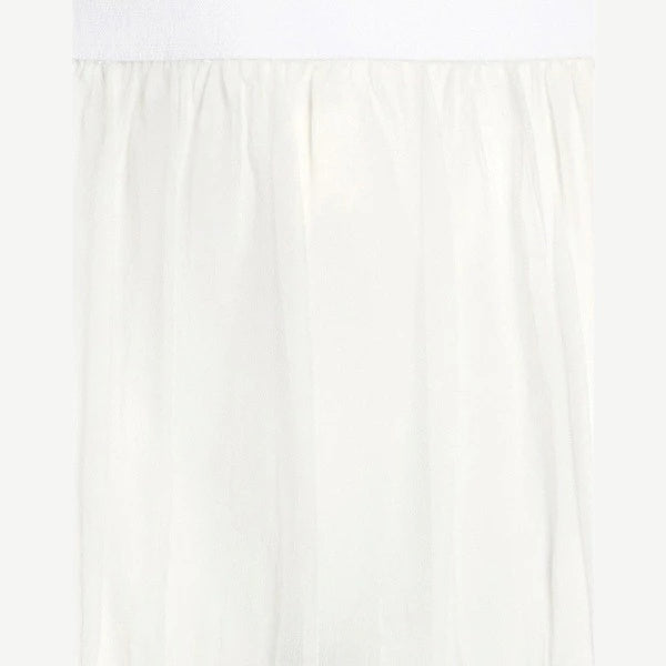 sheer white maxi skirt