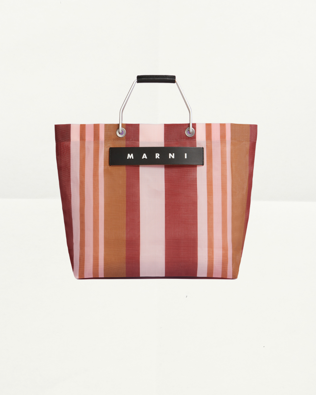 Marni Market Metal Bar Pink Stripe Bag