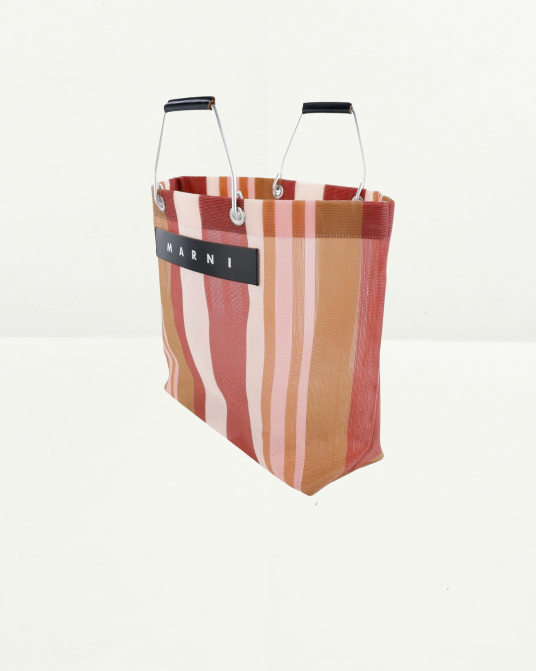 Marni Market Metal Bar Pink Stripe Bag