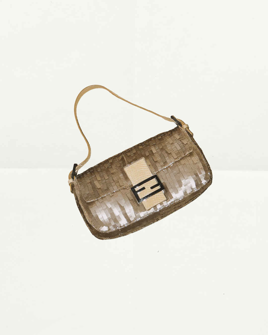 Fendi Baguette Bag with Gold Sequins