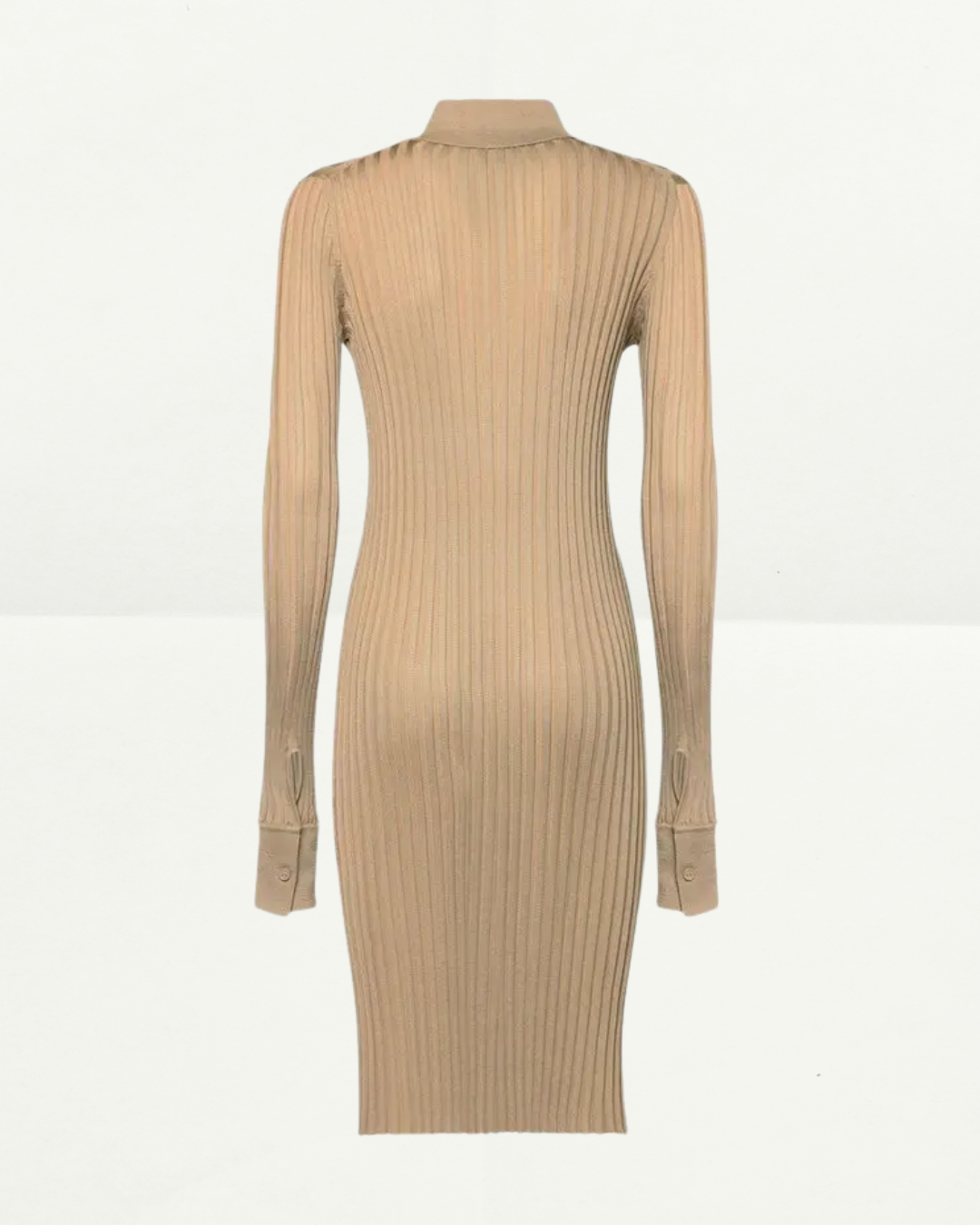 Bottega Veneta Ribbed Lightweight Silk Shirt Dress