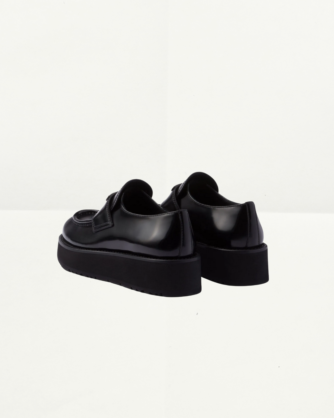 Prada Monolith Brushed Leather Loafers