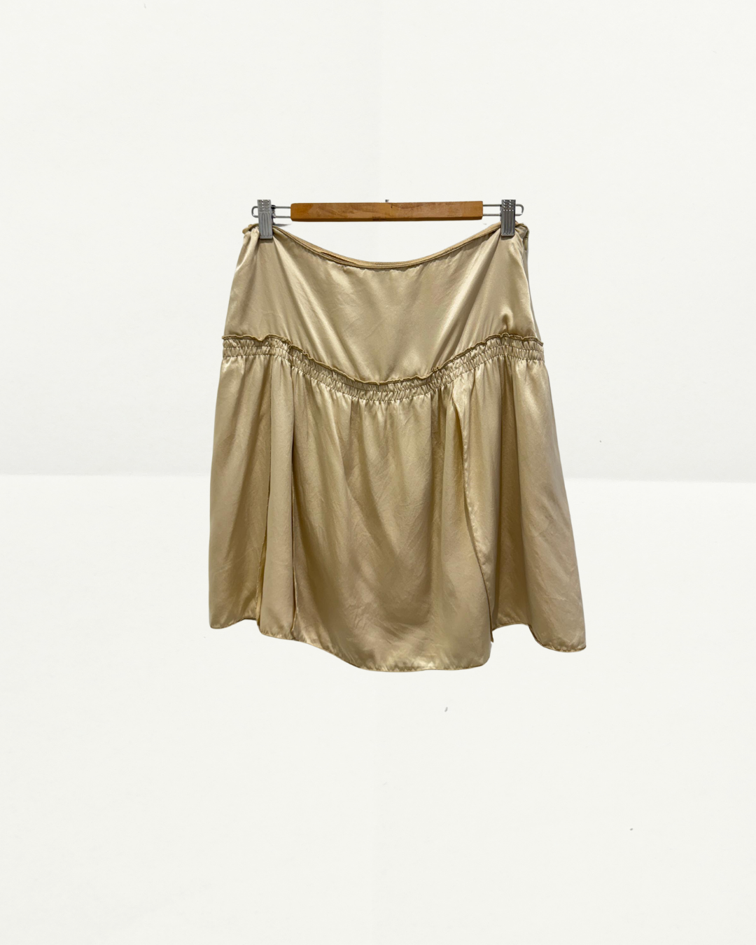 Miu Miu Satin Skirt in Gold