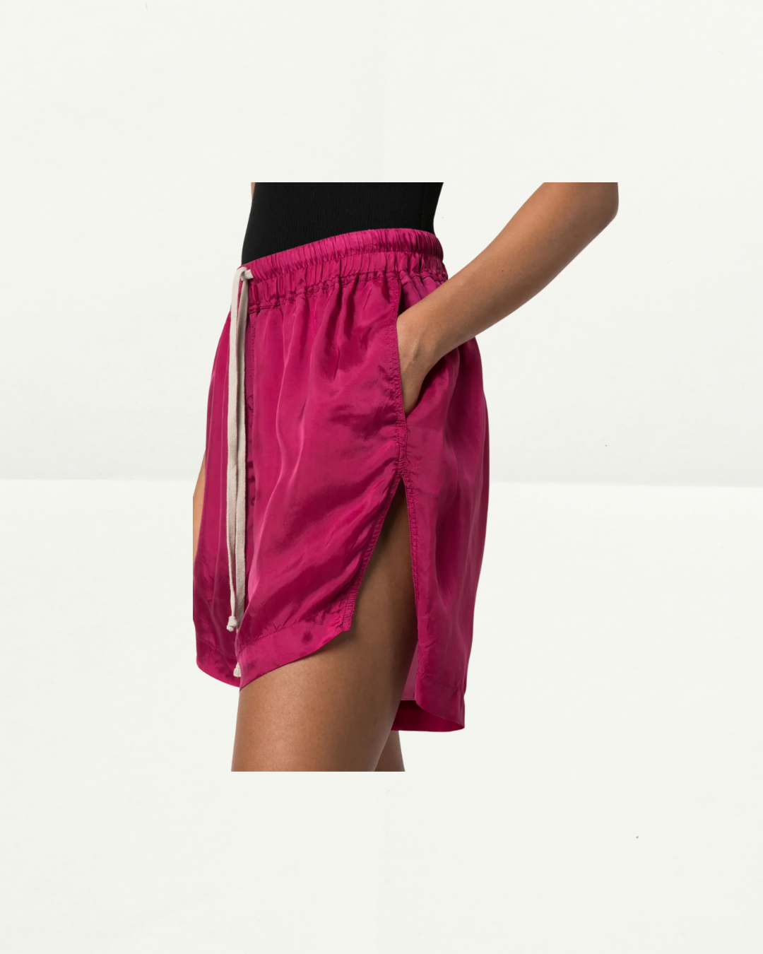 Rick Owens Drawstring Satin Shorts