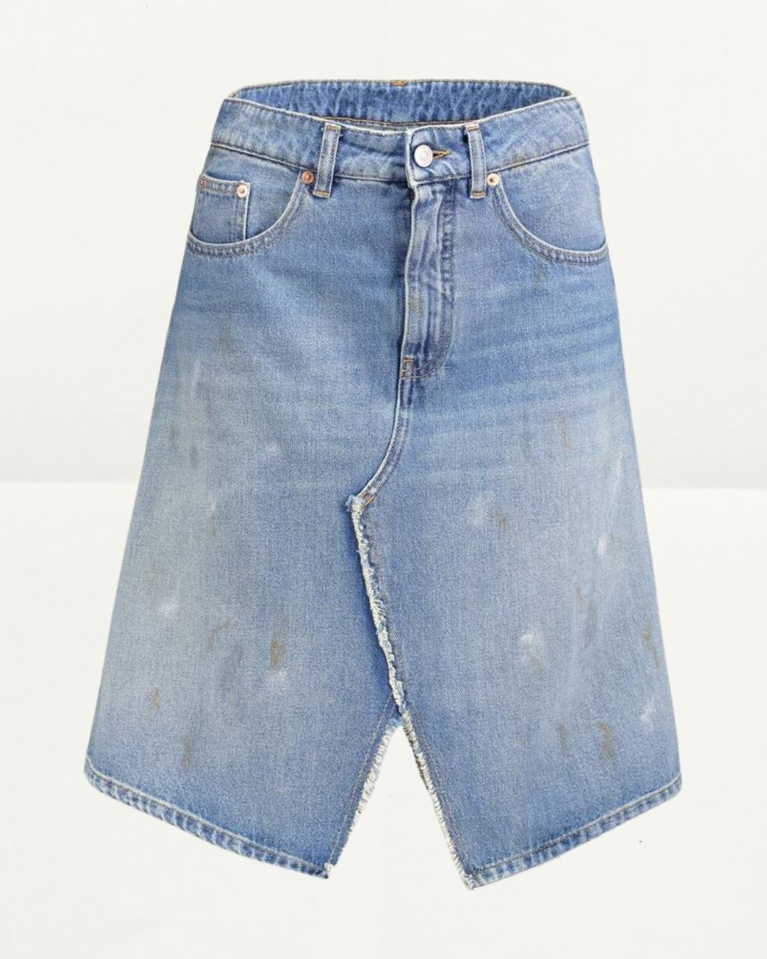 Distressed Denim Skirt