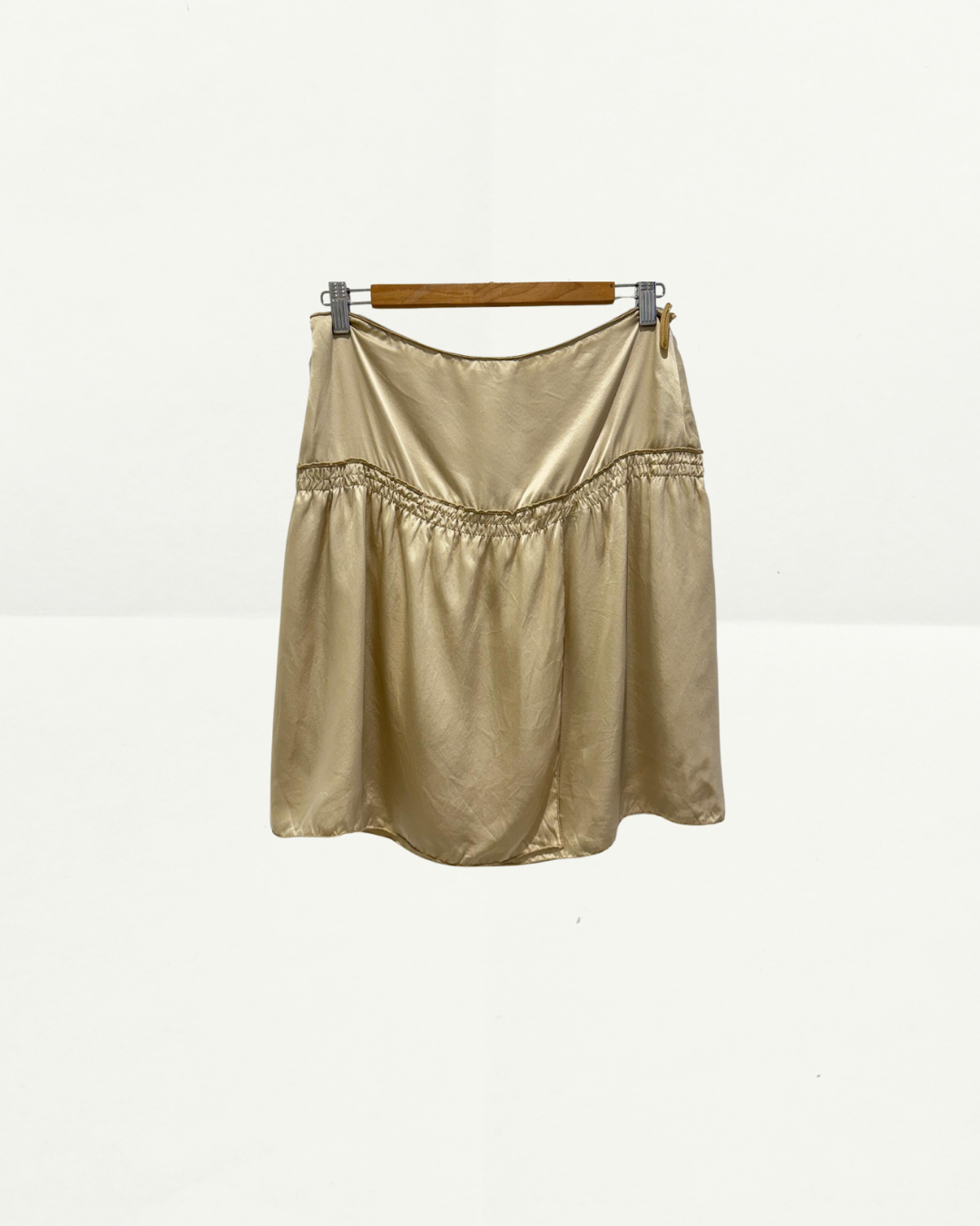 Miu Miu Satin Skirt in Gold