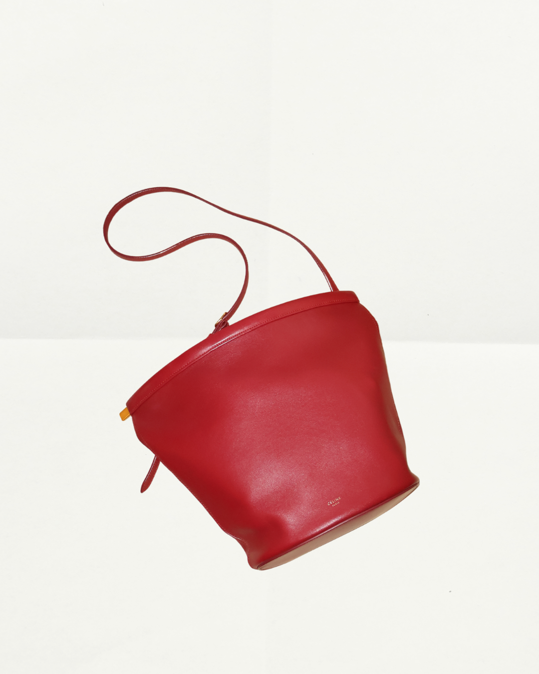 Celine Bucket Bag in Burgundy by Phoebe Philo