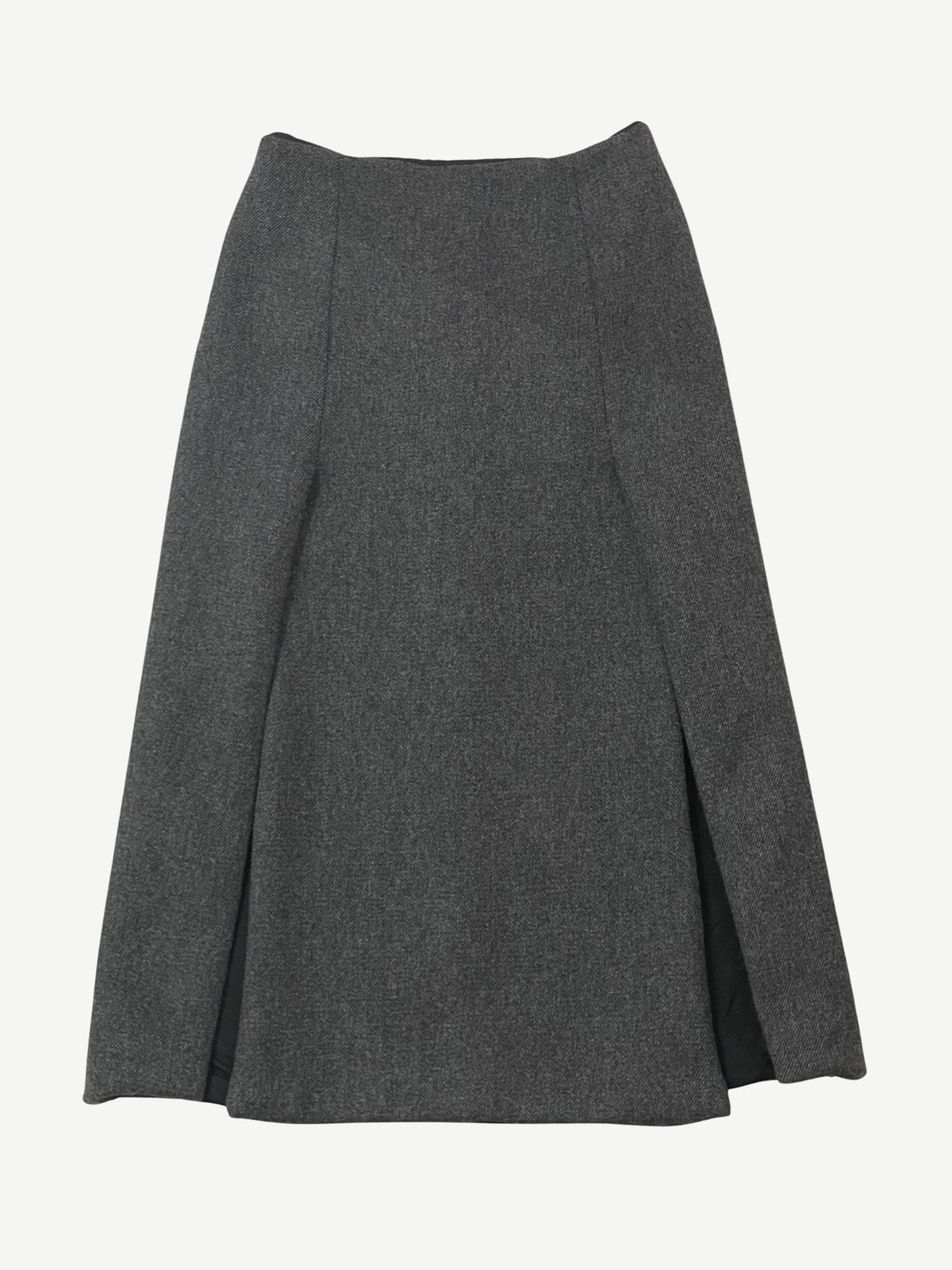 Long virgin wool side slits skirt