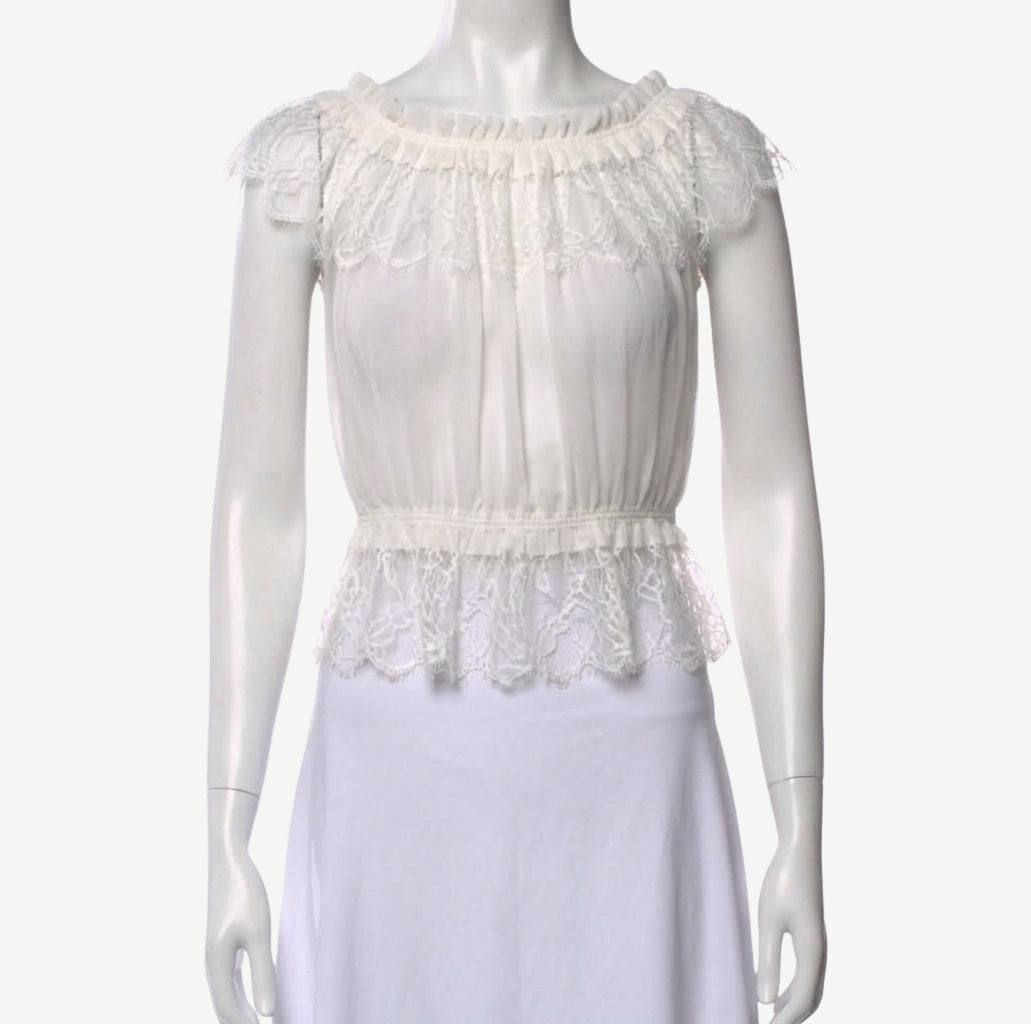 Lace off-shoulder blouse