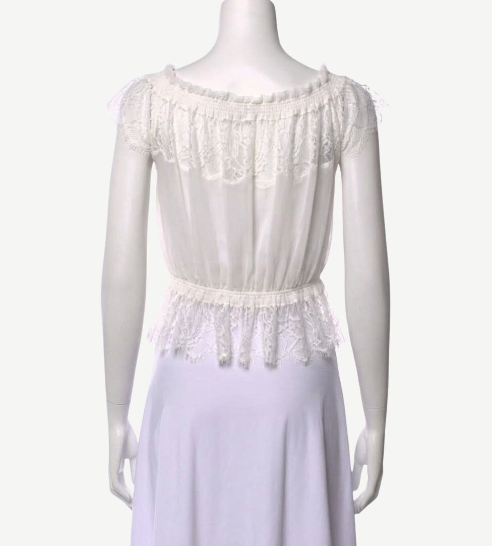 Lace off-shoulder blouse