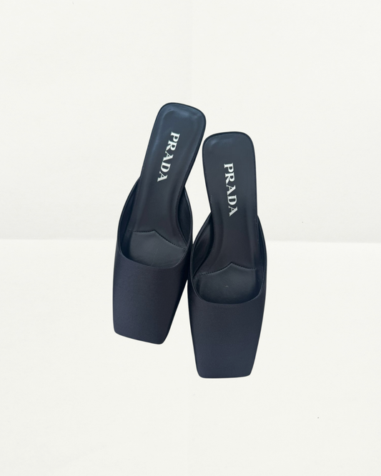 Prada Mules Satin Black
