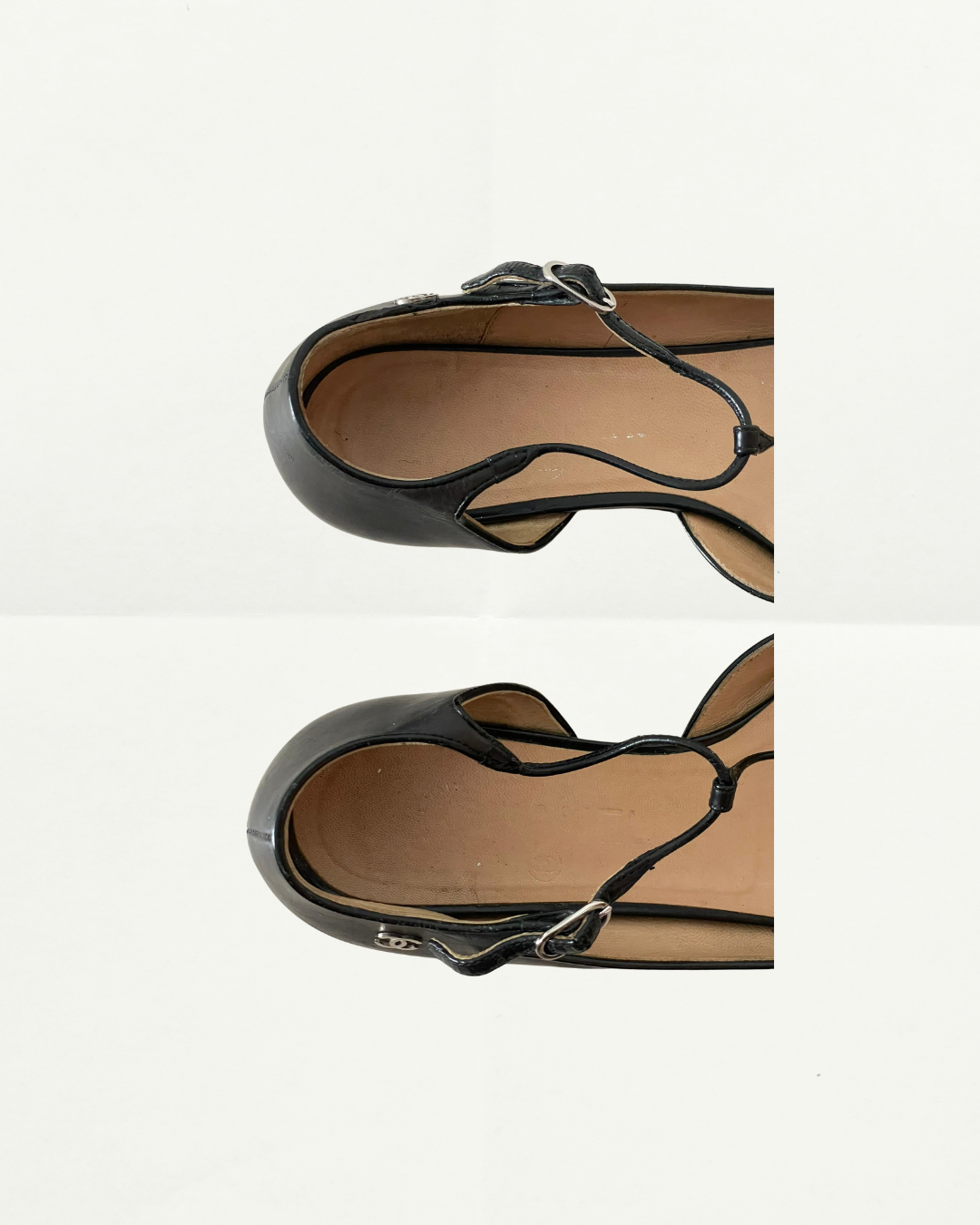 Chanel D'orsay T-strap Ballet Flats