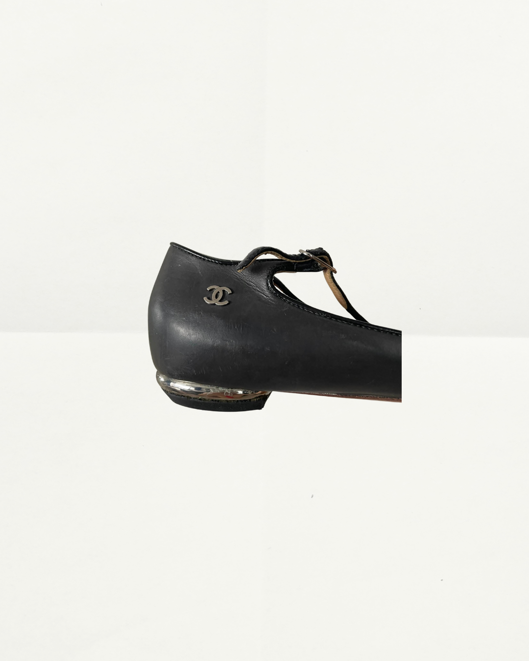 Chanel D'orsay T-strap Ballet Flats