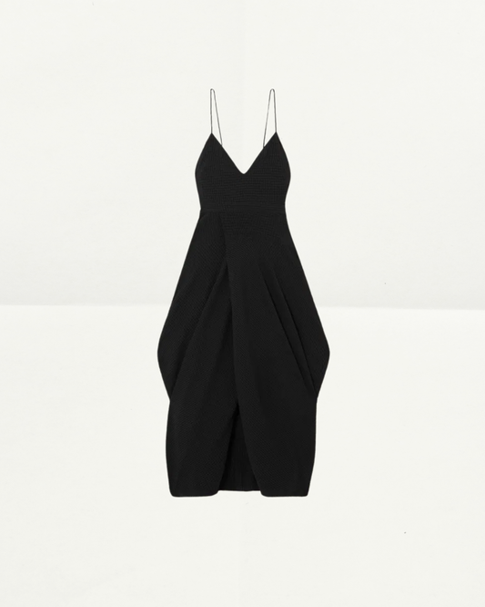 Stella McCartney Seersucker Drape Midi Dress