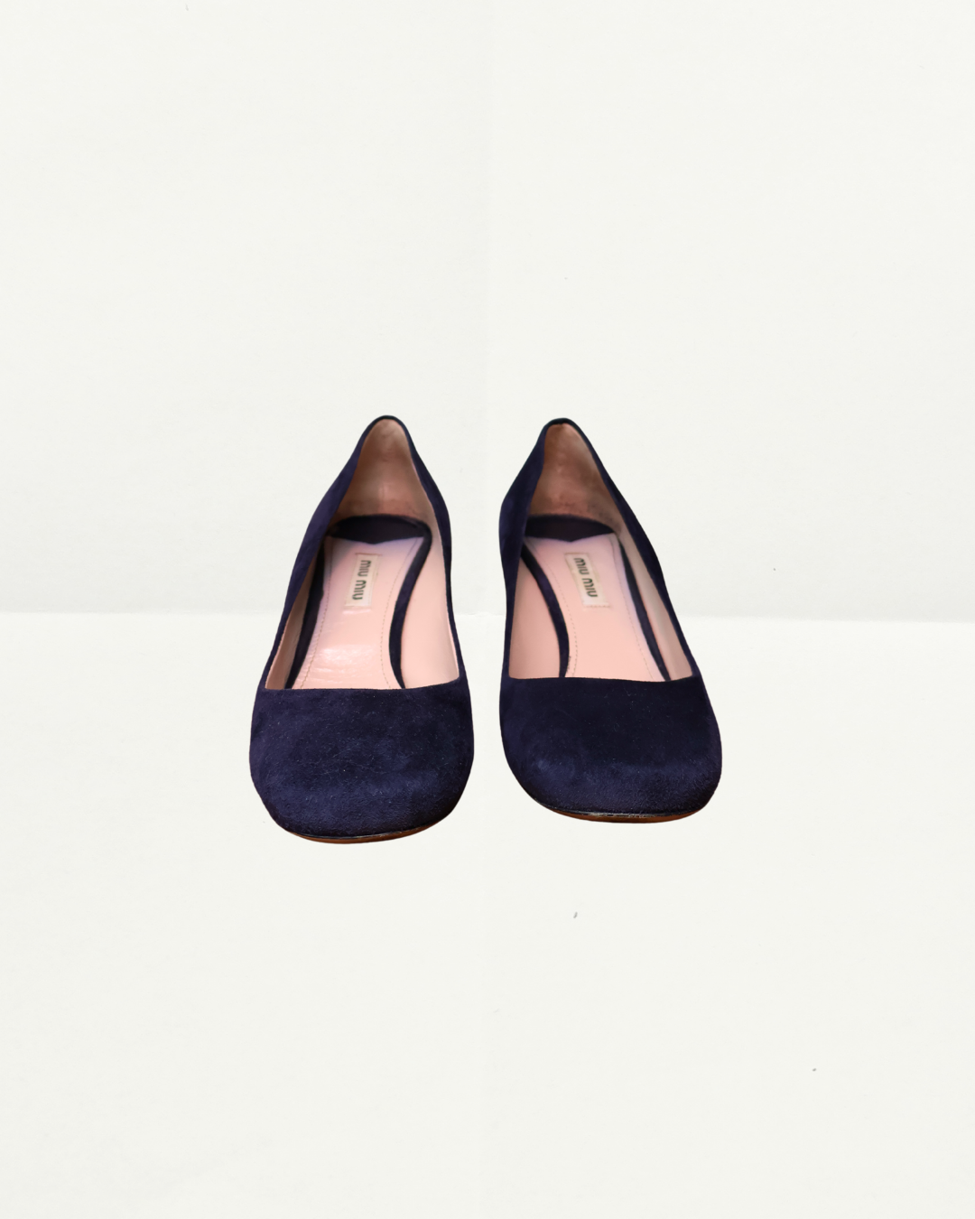 Miu Miu Navy Suede Crystal Heel Crystal Heel
