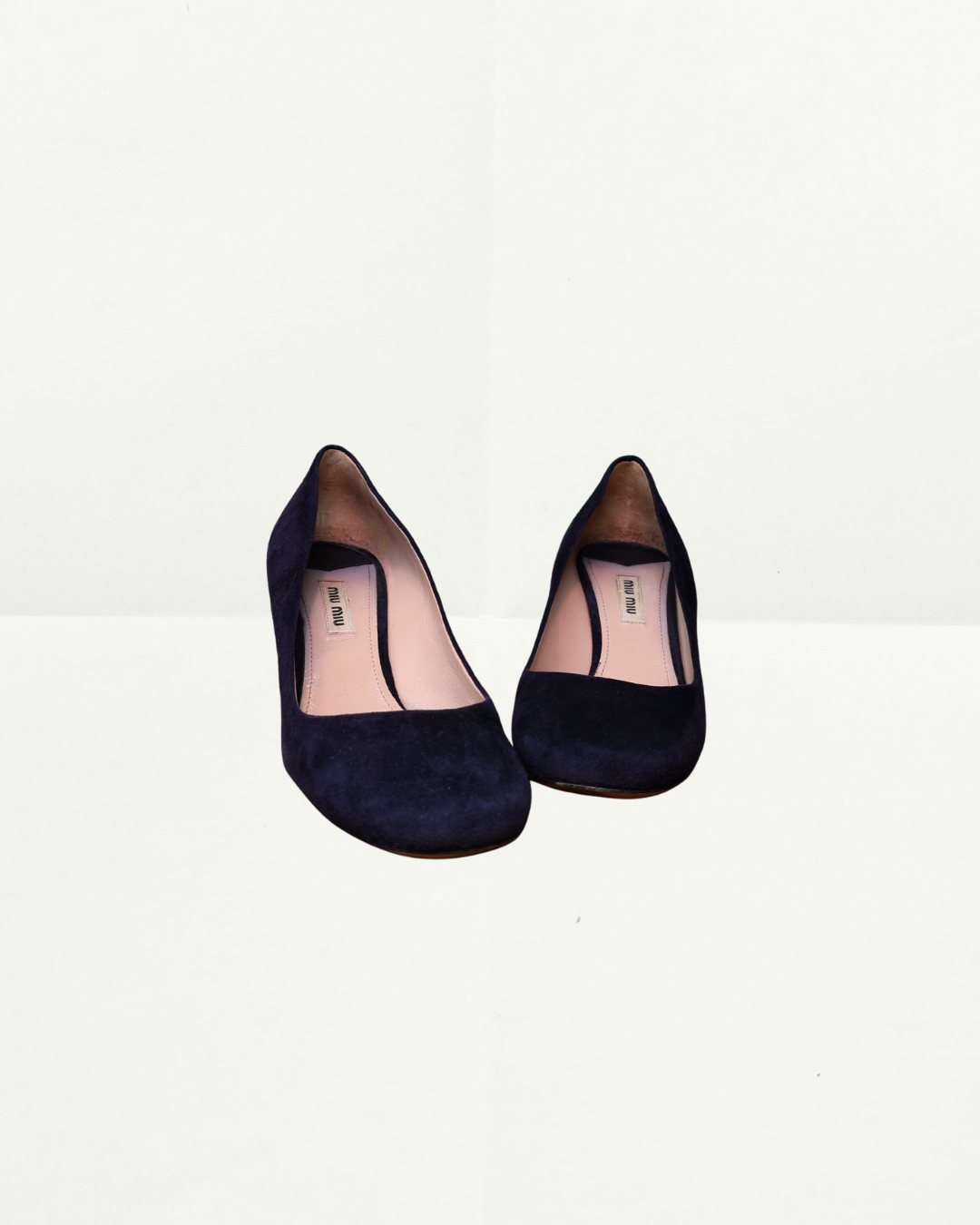 Miu Miu Navy Suede Crystal Heel Crystal Heel