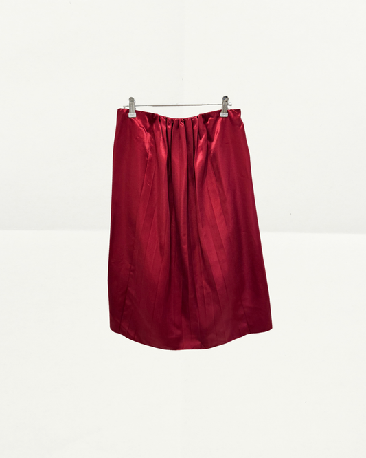 Miu Miu Satin Skirt in Burgundy