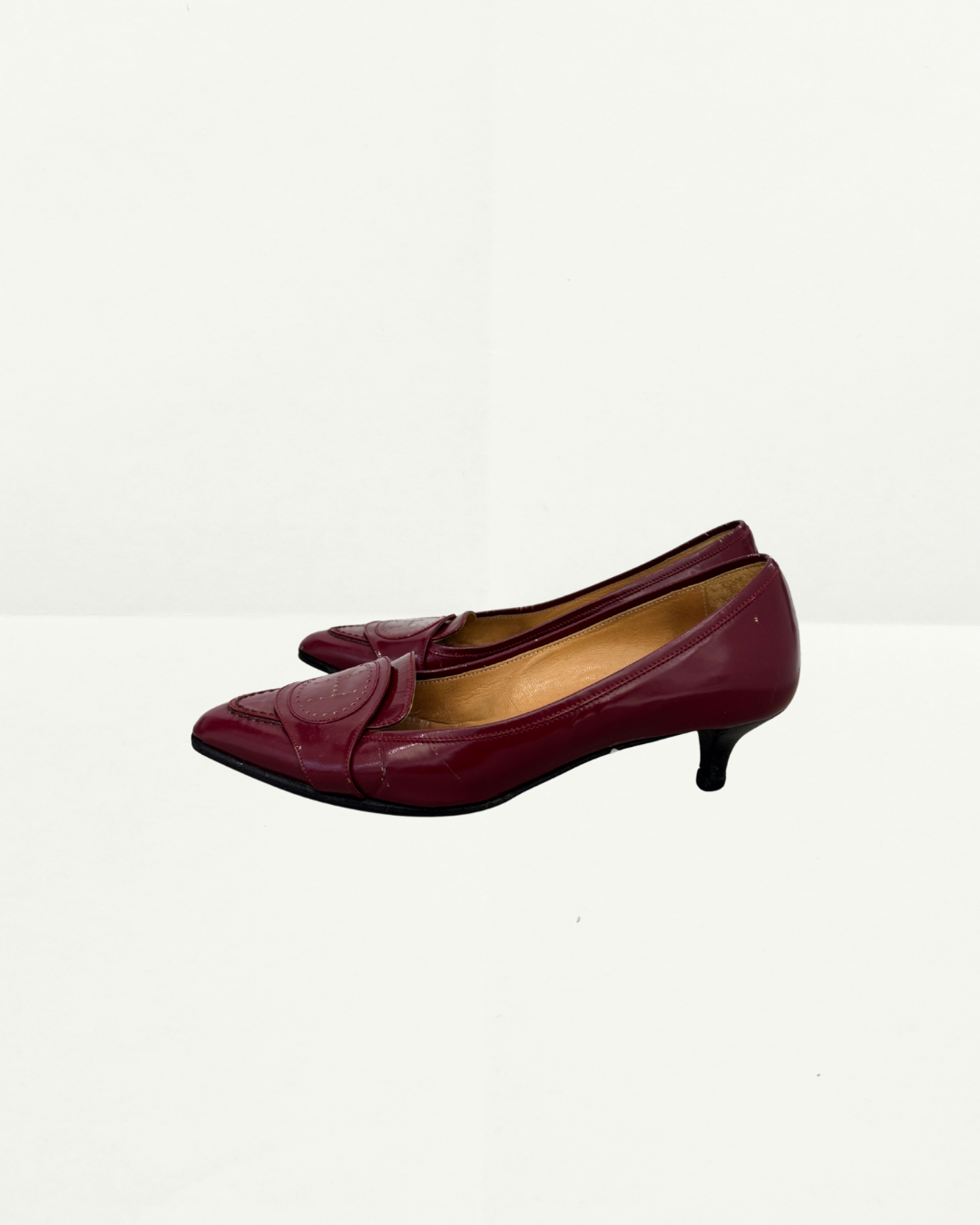 Hermes Shoes in Patent Burgundy Leather