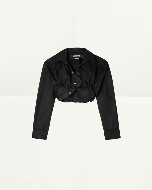 JACQUEMUS Machou Cropped Cotton & Linen-blend Canvas Shirt