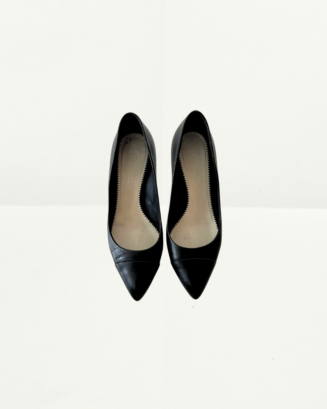 Chanel Black Heel with Pearl