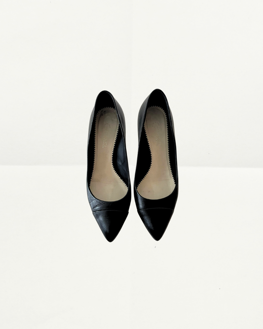 Chanel Black Heel with Pearl