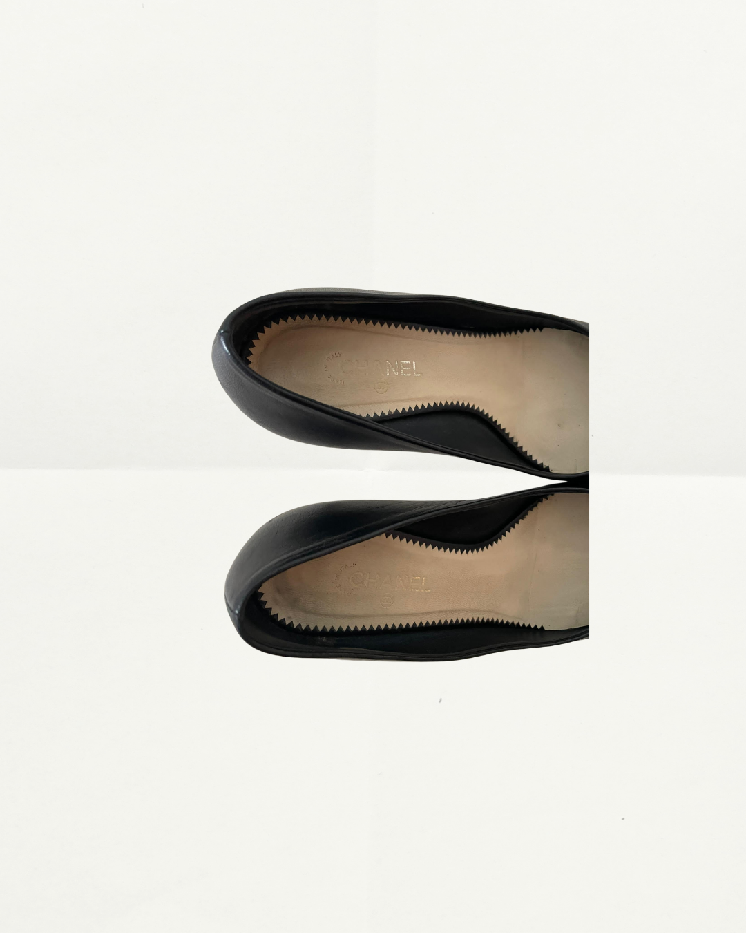 Chanel Black Heel with Pearl