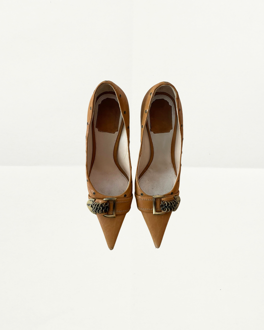 Dior	Chain Link Accent Leather Pump