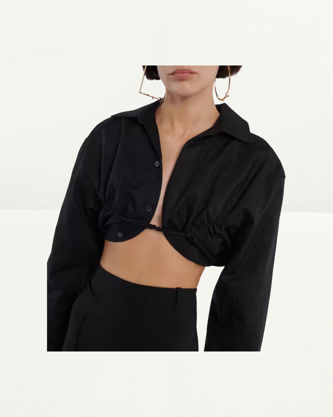 JACQUEMUS Machou Cropped Cotton & Linen-blend Canvas Shirt