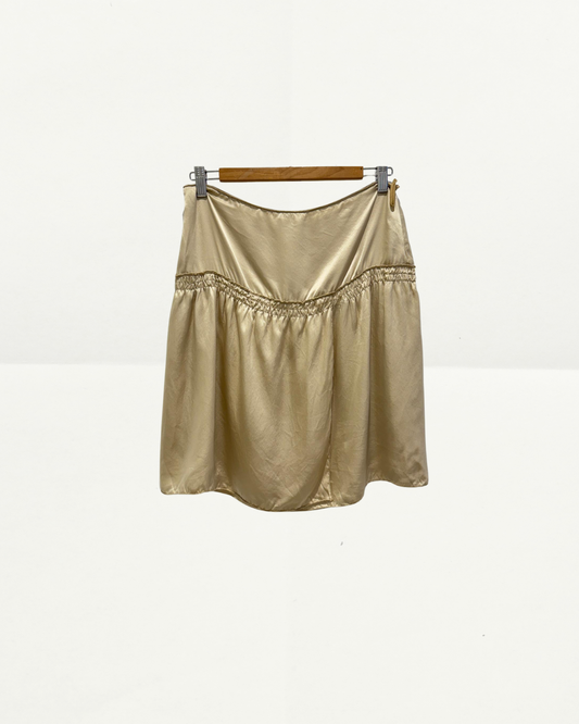 Miu Miu Satin Skirt in Gold