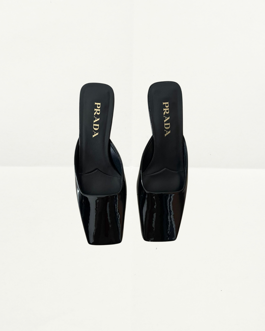 Prada Mules Patent Black