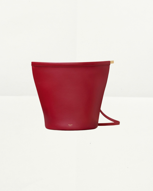 Celine Bucket Bag in Burgundy by Phoebe Philo