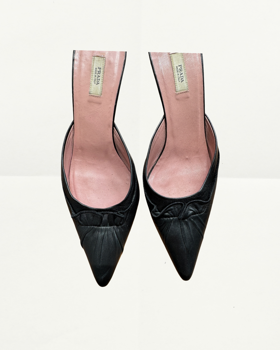 Black Leather Prada Mule