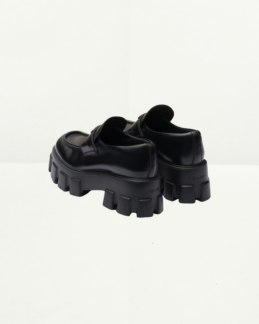 Prada Monolith Brushed Leather Loafers