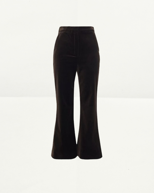 Women Zimmermann Velvet Flared Pants in Chocolate