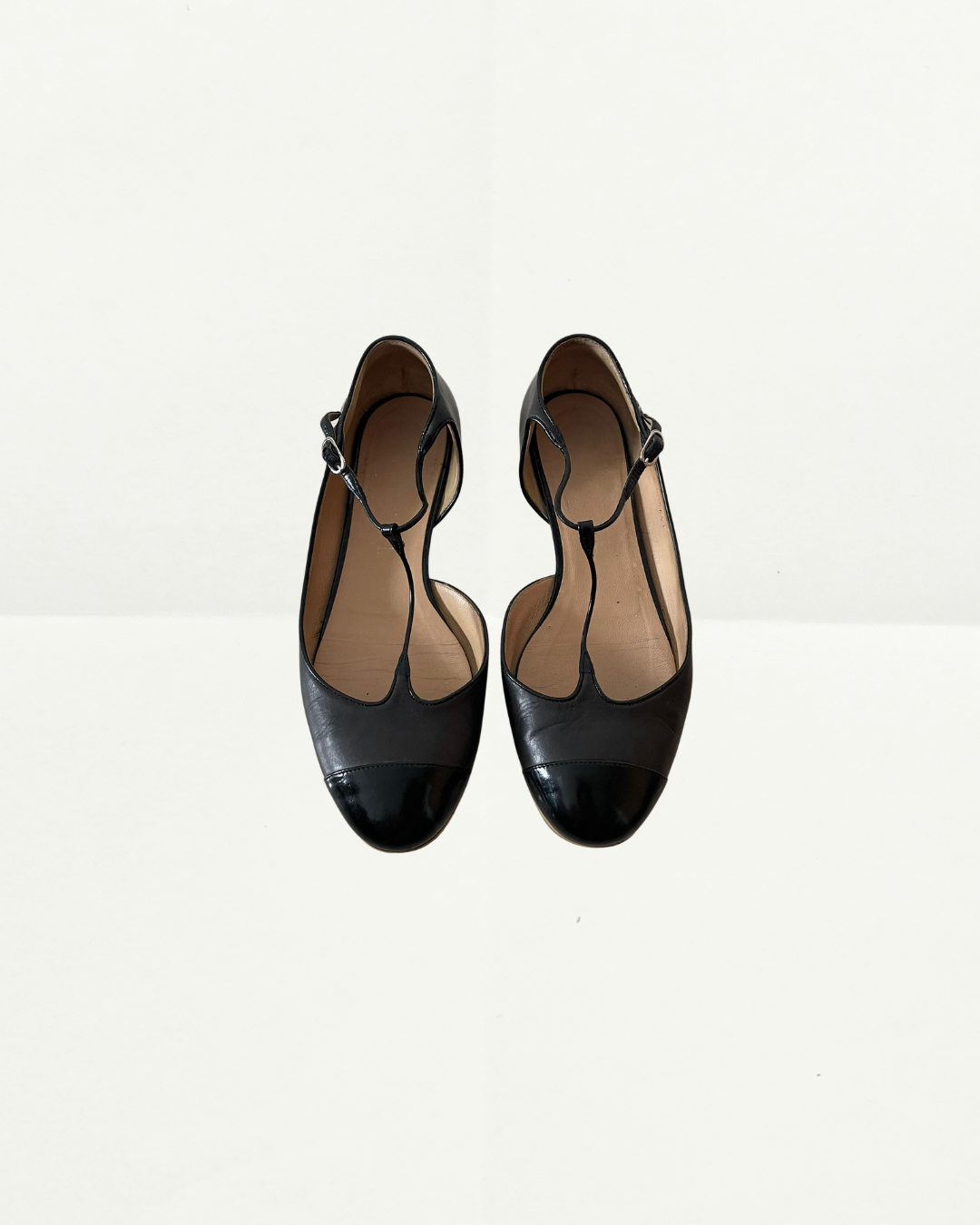 Chanel D'orsay T-strap Ballet Flats
