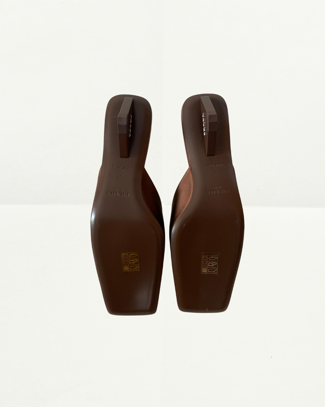 Prada Mules Satin Tobacco