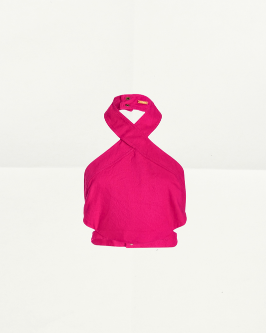 Cult Gaia Halter Top in Fuschia