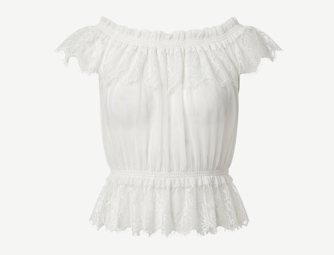 Lace off-shoulder blouse